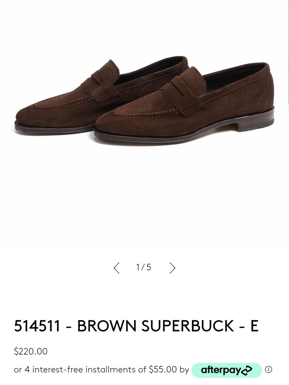 Meermin Dark Brown Suede Loafers Size UK 7.5/ US 8.5